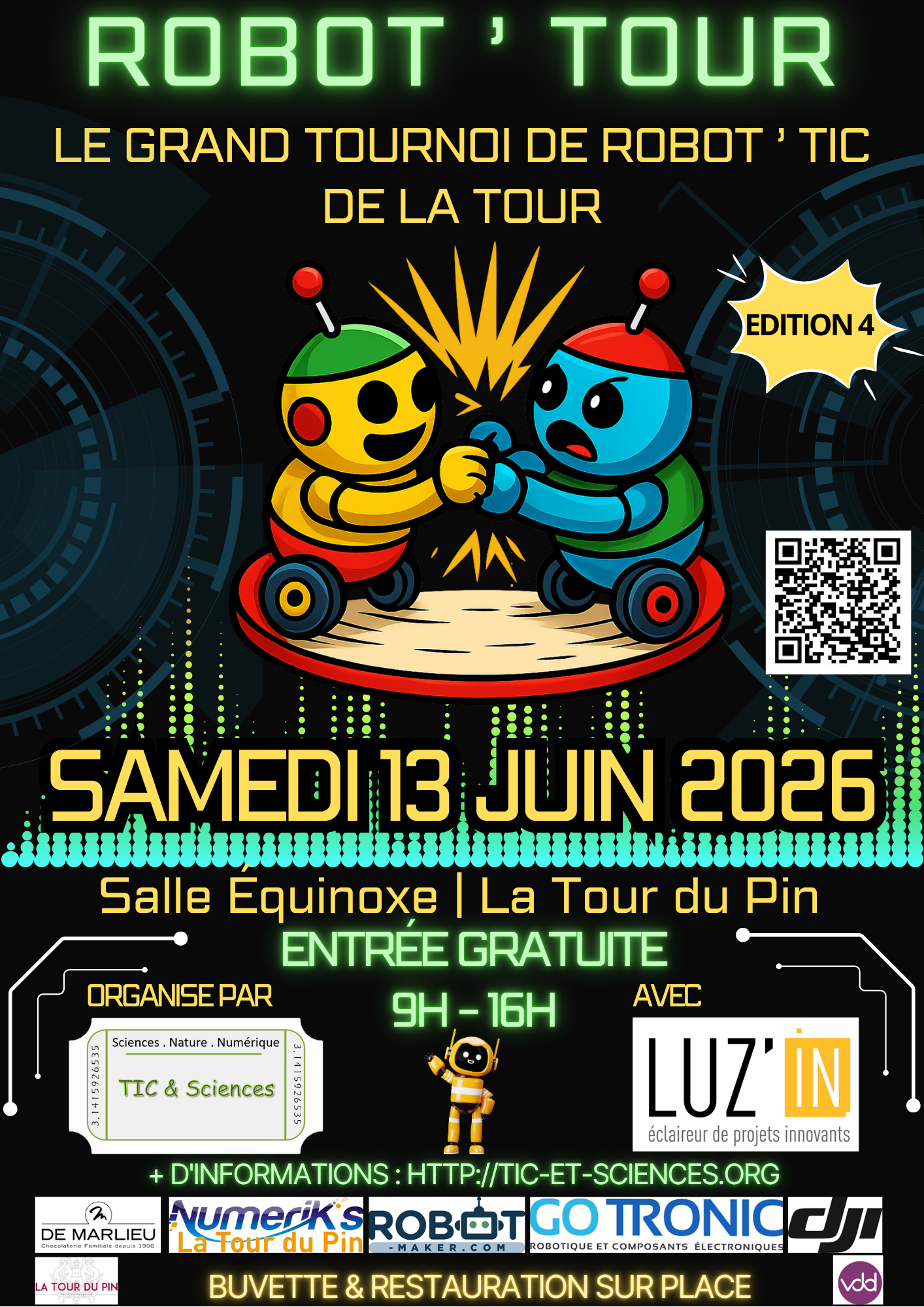 Affiche tournoi de robot 2026